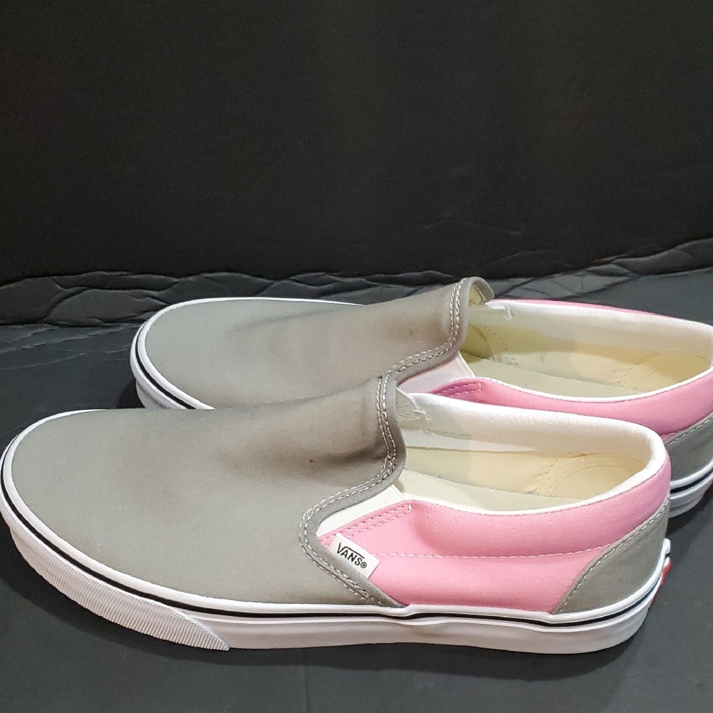 Vans Unisex gray Prism Pink Drizzle Classic Slip-On Sneakers size 9.5 men new